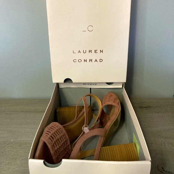 LC Lauren Conrad Mauve Kingbird Women's Heeled Sandals Size 10 - Picture 2 of 6